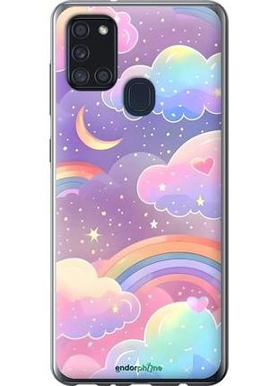 Чехол на samsung galaxy a21s a217f облака и радуга самсунг а21с а217ф