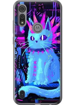 Чехол на motorola e6s кот панк моторола е6с