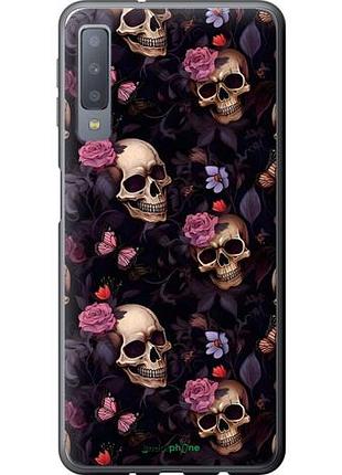 Чехол на samsung galaxy a7 (2018) a750f черепа и розы