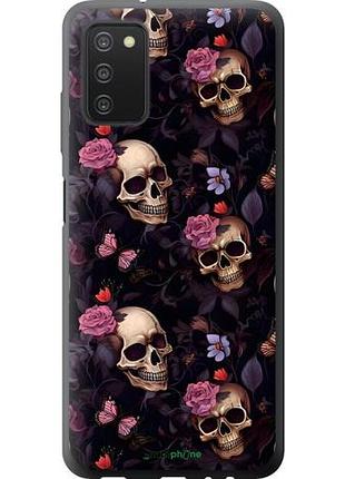 Чехол на samsung galaxy a03s a037f черепа и розы самсунг а03с а037ф
