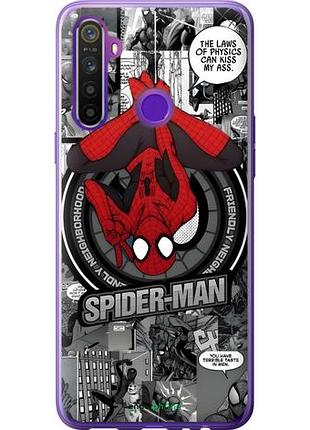 Чехол на realme 5 человек паук, spiderman риалми 5