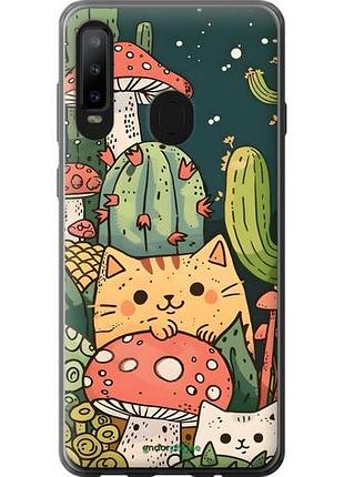 Чехол на samsung galaxy a8s коты грибы самсунг а8с