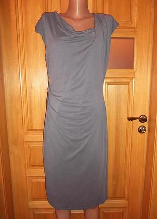 Платье карандаш серое дропировка по боку миди классика р. 12-m - per una