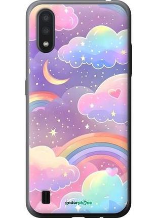Чехол на samsung galaxy a01 a015f облака и радуга самсунг а01 а015ф