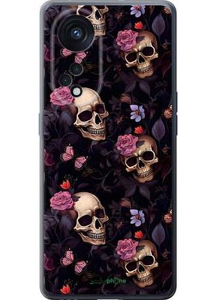 Чехол на oppo oppo reno 8t 5g черепа и розы оппооппо рено 8т 5г