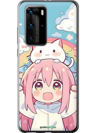 Чехол на huawei p40 pro девочка аниме радуга хуавей п40 про