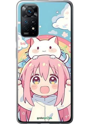 Чехол на xiaomi redmi note 11 девочка аниме радуга сяоми редми ноут 11