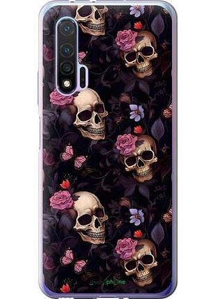 Чохол на huawei nova 6 черепа та троянди