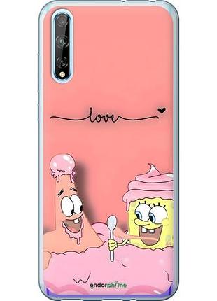 Чехол на huawei p smart s спанч боб, sponge bob хуавей п смарт с