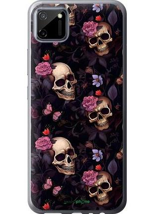 Чехол на realme c11 2020 черепа и розы риалми с11 2020