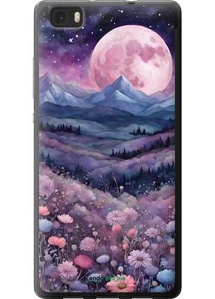 Чехол на huawei ascend p8 lite ночь луна арт хуавей асценд п8 лайт