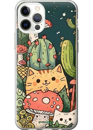 Чохол на iphone 12 коти гриби