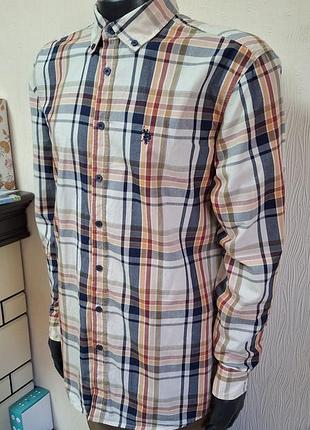 Шикарная хлопковая рубашка в разноцветную клетку u. s. polo assn made in bangladesh 4