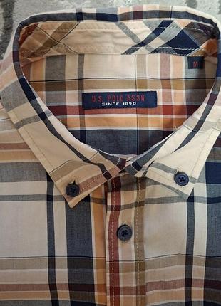 Шикарная хлопковая рубашка в разноцветную клетку u. s. polo assn made in bangladesh 9