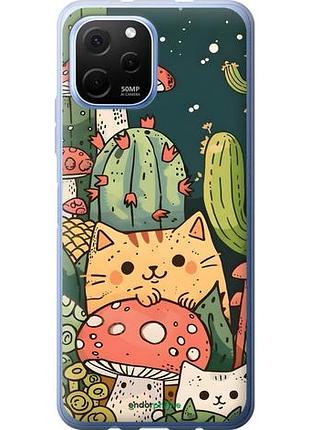 Чехол на huawei nova y61 коты грибы хуавей нова у61