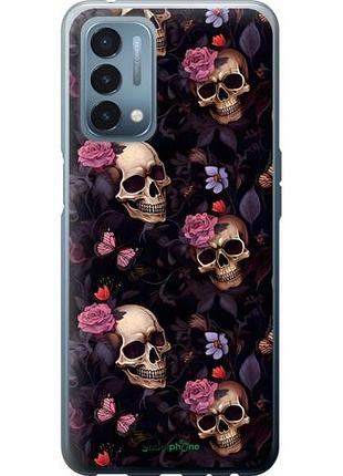Чохол на oneplus nord n200 черепа та троянди