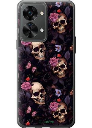 Чохол на oneplus nord 2t черепа та троянди