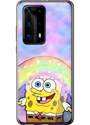 Чехол на huawei p40 pro plus спанч боб, sponge bob хуавей п40 про плюс