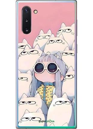 Чехол на samsung galaxy note 10 милая девочка и коты самсунг ноут 10
