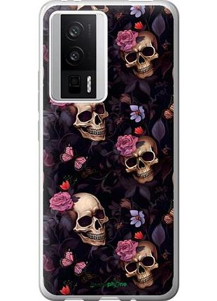 Чохол на xiaomi redmi k60 черепа та троянди