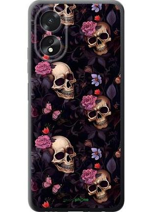 Чехол на oppo a38 4g черепа и розы оппо а38 4г