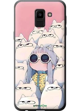 Чехол на samsung galaxy j6 2018 милая девочка и коты самсунг й6 2018