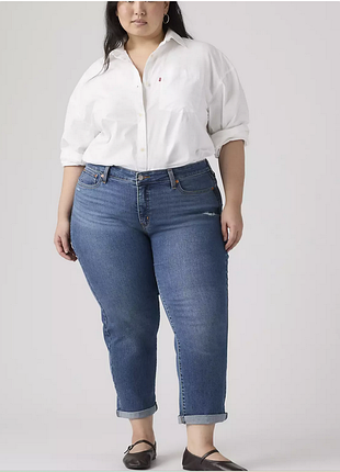 Женские джинсы levi's "boyfriend" синие, размер 18 (даже лучше на 20 размер). невероятные джинсы levi's®, стрейчовые, со средней посадкой.
