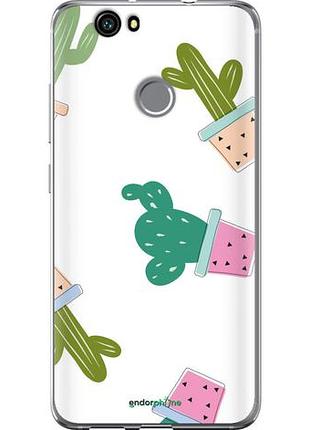 Чехол на huawei nova кактусы в горшочках "3968u-439-10746"