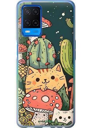 Чохол на oppo a54 коти гриби