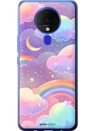 Чехол на tecno spark 6 ke7 облака и радуга текно спарк 6 ке7