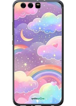 Чехол на huawei p10 plus облака и радуга хуавей п10 плюс