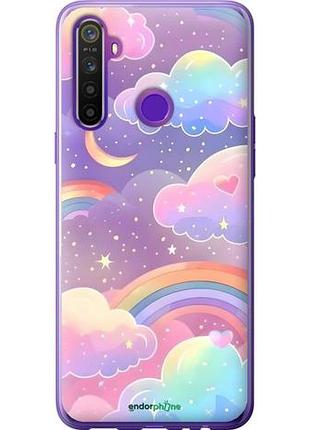 Чехол на realme 5 облака и радуга риалми 5