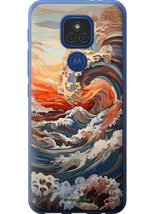 Чехол на motorola e7 plus арт волны моторола е7 плюс