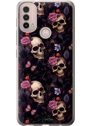 Чохол на motorola e40 черепа та троянди
