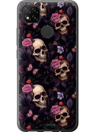 Чохол на xiaomi redmi 9c черепа та троянди