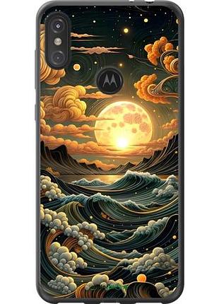 Чехол на motorola one power арт волны