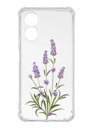 Чохол з потовщеними кутами на oppo a18 гілочки лаванди (принт 266)