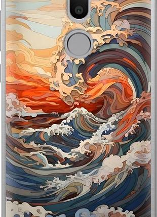 Чехол на xiaomi mi 5s plus арт волны сяоми ми 5с плюс