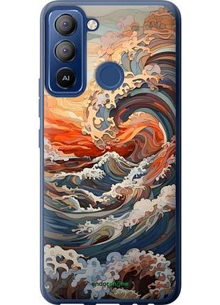 Чехол на tecno pop 5 lte bd4 арт волны текно поп 5 лте бд4