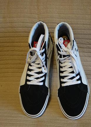 Высокие комбинированные черно-белые кеды vans sk8-hi/ peanuts принт joe cool 44 р. ( 28,5 см.) 3