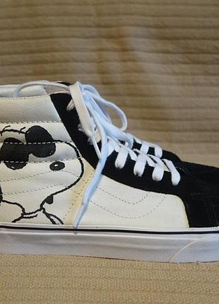 Высокие комбинированные черно-белые кеды vans sk8-hi/ peanuts принт joe cool 44 р. ( 28,5 см.) 5
