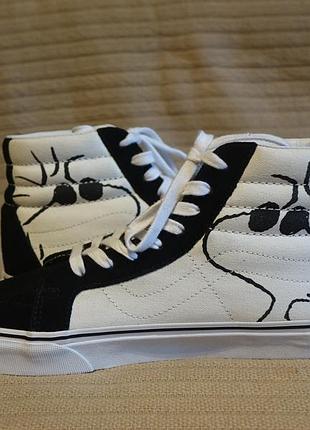 Высокие комбинированные черно-белые кеды vans sk8-hi/ peanuts принт joe cool 44 р. ( 28,5 см.) 6