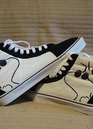 Високі комбіновані чорно-білі кеди vans sk8-hi/ peanuts принт joe cool 44 р. (28,5 см.)