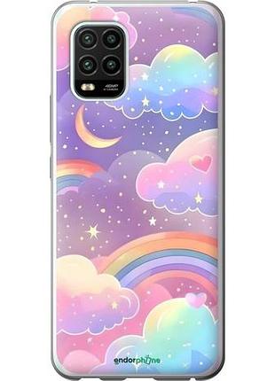 Чехол на xiaomi mi 10 lite облака и радуга сяоми ми 10 лайт