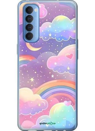 Чехол на oppo reno 4 pro облака и радуга оппо рено 4 про