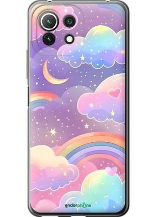 Чохол на xiaomi mi 11 lite хмари та веселка