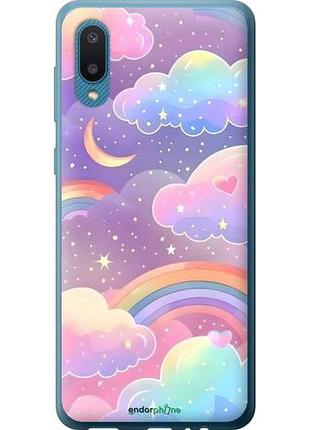 Чехол на samsung galaxy a02 a022g облака и радуга самсунг а02 а022г