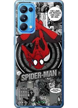 Чехол на oppo reno5 pro человек паук, spiderman оппо рено5 про