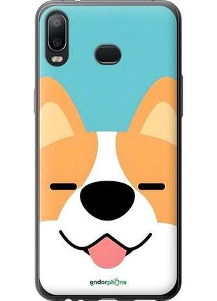 Чехол на samsung galaxy a6s забавный корги самсунг а6с