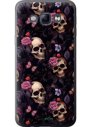 Чехол на samsung galaxy a8 a8000 черепа и розы самсунг а8 а8000